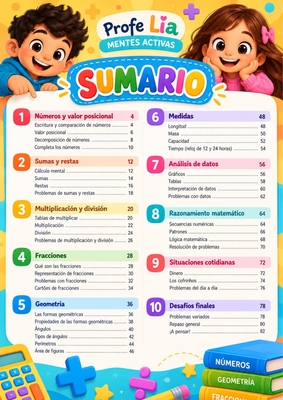 Contenido del cuaderno — Matemáticas divertidas