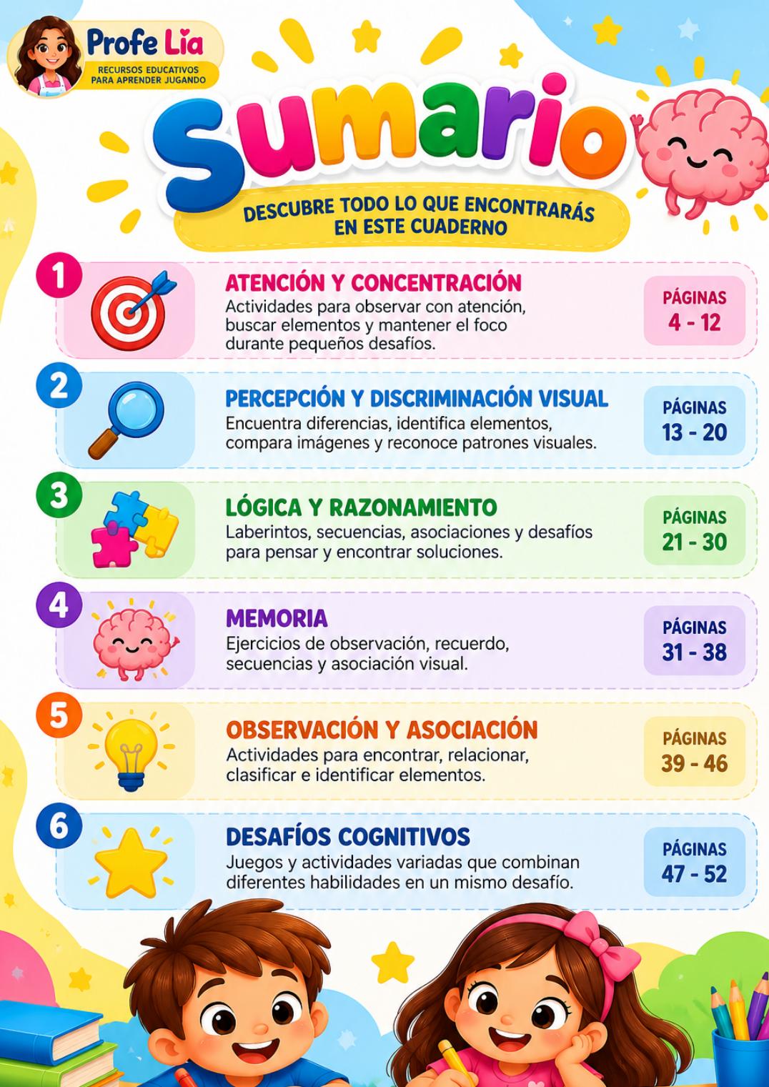 Contenido del cuaderno — Retos cognitivos